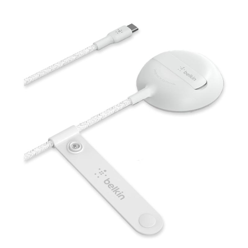 Belkin MagSafe認証 ワイヤレス充電パッド iPhone15/14/13/12 最大15W急速充電 キックスタンド付き ホワイト WIA004btWH