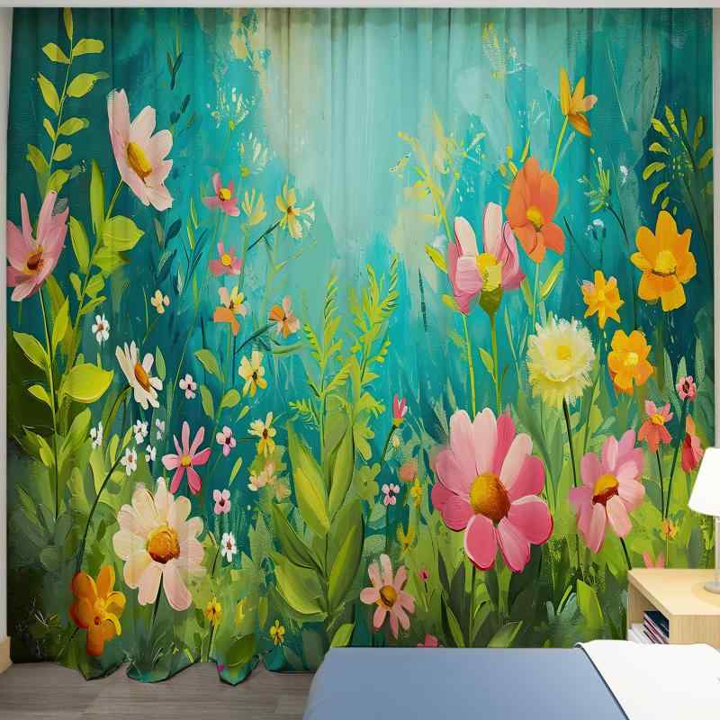 Rakuten - U-SITU 両開き風景カーテン お部屋が絵になる デザイン豊富なプリント インテリア 室内飾り 漫画風 夢の国 都市 東京都 別荘 自然景色 おしゃれ 目隠し 雰囲気転換