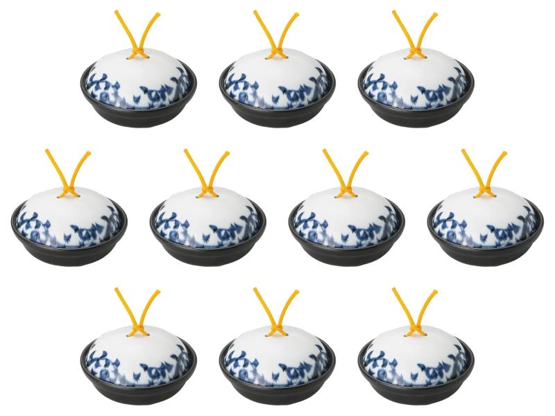 10個セット 染付タコ唐草会席鍋（小） [ 14.2×7cm ] | 会席鍋 蓋強化 直火 セトモノホンポ(Setomonohonpo)