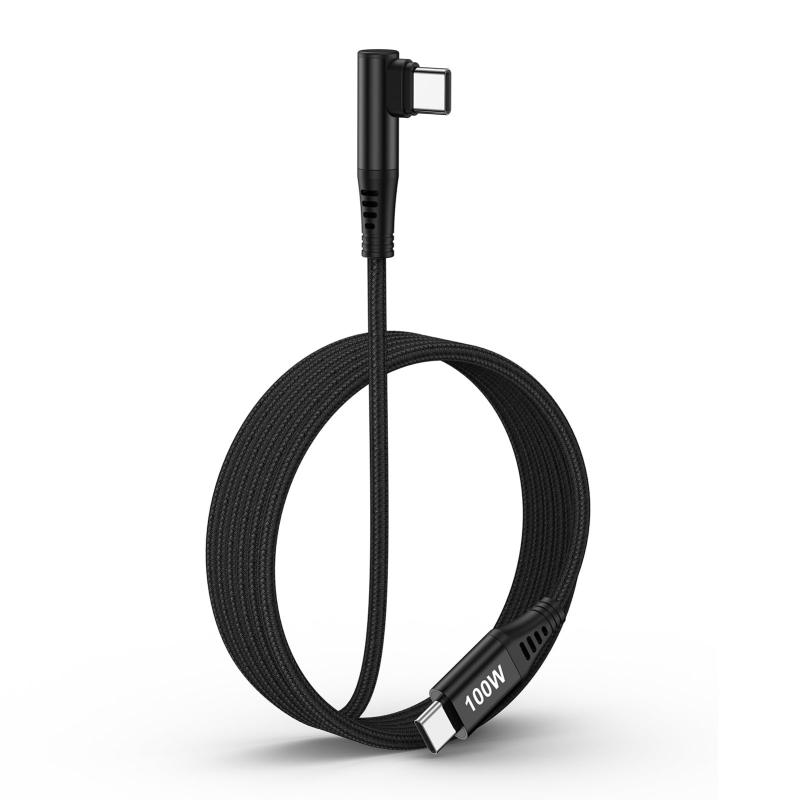 Viviber USB C L字 ケーブル PD 100W L型 type-c 5A急速充電 ナイロン編み タイプc ケーブル MacBook/iPad/iPhone 16/15/Galaxy S24/Pixel/Google/HP/Switch等USB