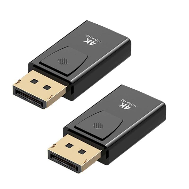 DisplayPort to HDMI 変換アダプタ 4K@30Hz, 金メッキディスプレイポートDP（ オス） to HDMI (メス）2枚 アダプタ【高品質】強力なチップ、フラッシュスクリーンなし、高性能チップ、フラッシュスクリーンなし、転送がより安定している.【インピーダンスが低く、より速い伝送】金メッキインタフェース、挿抜に耐える。抗酸化、耐食性により錆びず、伝送がより安定している。【より多くのモードをプレイ】同画面モード：同じ画面を表示して、大画面の映画はもっとすばらしいです。拡張モード：異なる画面を表示し、仕事と娯楽を両立させる。【耐久性】寿命が長く、長持ちする。ABS環境保護カバーを採用し、圧力による亀裂防止、耐久性がある。【どうきでんそう】音声とビデオの同時転送、外部オーディオなし、音声とビデオの同時転送テレビの再生をサポートし、異なる映画とテレビの楽しみをもたらします。