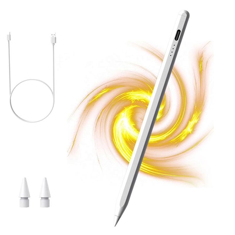 【2024新バージョン USB Type-C急速充電 全機種対応】タッチペン スタイラスペン 極細 iPad タブレット pc 対応 たっちぺん 交換用ペン先付き 高感度 高精度 ゲーム 磁気吸着機能 USB充電式 LED電力