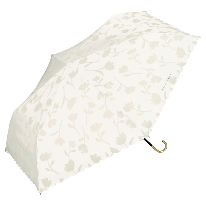 Rakuten - Wpc. 日傘 遮光フラワーシャドウ 晴雨兼用 レディース パール付きベルト くすみカラー ニュアンス 上品 落ち着いた色 花柄 持ち手 ゴールド 通勤 通学 女性 大人