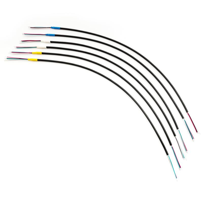 Musiclily Pro 26AWG 錫メッキ 4芯シールド線 サーキット フックアップワイヤー ハムバッカーピックアップ用 45cm(6本セット)