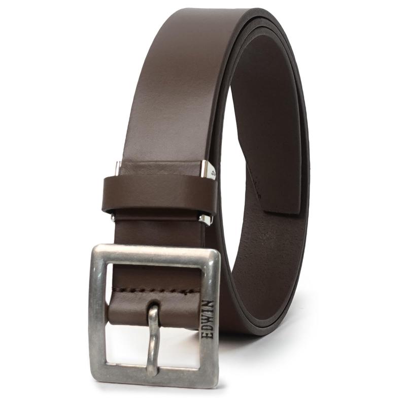 EDWIN(エドウィン) ベルトベルト 35mm 117cm シンプル 牛床革 レザー ギャリソン ニッケルフリー 0111178メンズ