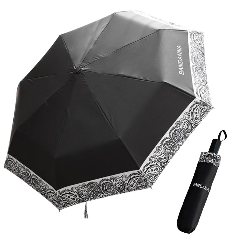 【大人の上品日傘 × 紫外線ゼロ生活】折りたたみ傘 雨傘 晴雨兼用 レディース UVカット UPF50+ 遮光 軽量 モノトーン 白黒 花柄 Comoski