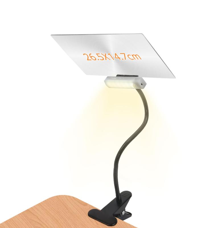 ZenCT 拡大鏡 スタンド ライト付きルーペ 26.5X14.7cm 四角形 クリップ式 5倍 取り外し可能ライト付き フレキシブルアーム 360°角度調整可能 読書用 ルーペ スタンド レンズ 虫眼鏡 高倍率 読書