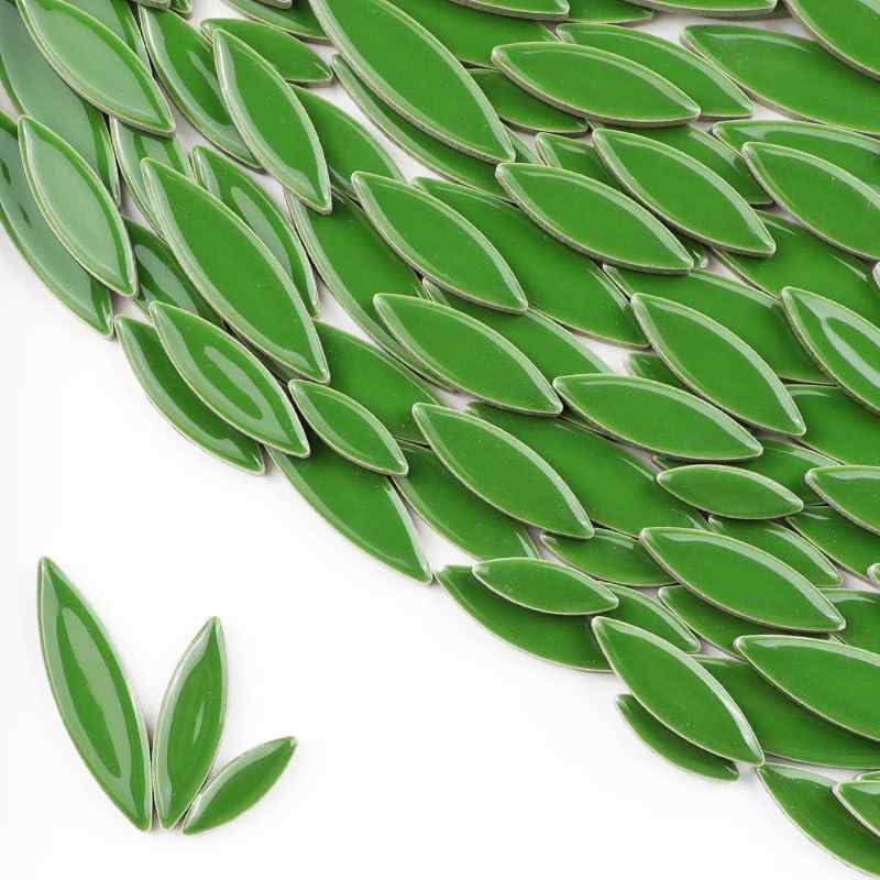 CarAngels セラミックモザイクタイル DIY 内装 デコレーション ハンドメイド クラフト 陶器手芸 500g入り 柳の葉の形 花びら形