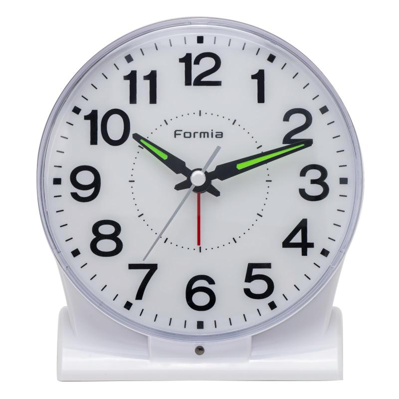 Formia(フォルミア) 置き時計 卓上 目覚まし 目覚まし時計 置き 蓄光 静音 連続秒針 電子音 ベル音 アナログ 保土ヶ谷電子販売
