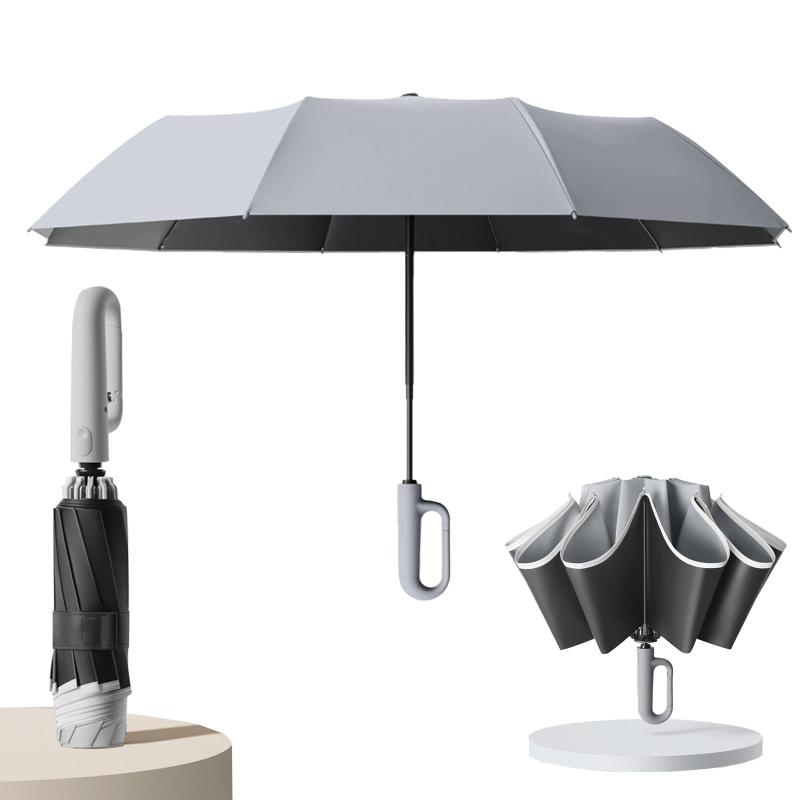VERILADY 折りたたみ傘 逆さ傘 自動開閉 ワンタッチ 晴雨兼用 超撥水 UVカットUPF50 紫外線遮断 逆折り式 折り畳み傘10本骨 頑丈 軽量 携帯便利 大きい 反射テープ 豪雨/梅雨/台風対応 男女兼用