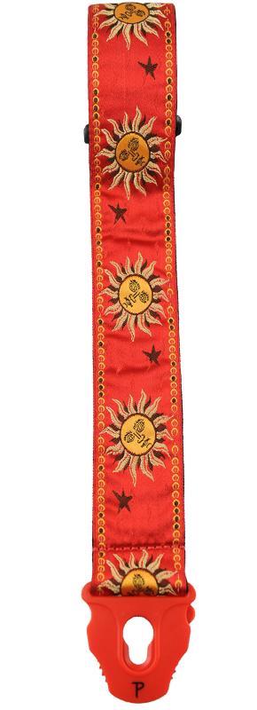 Perri's ペリーズ ジャガード ギター ロックストラップ TWSPL-6831 RED SUNS/ペリーズロック付き