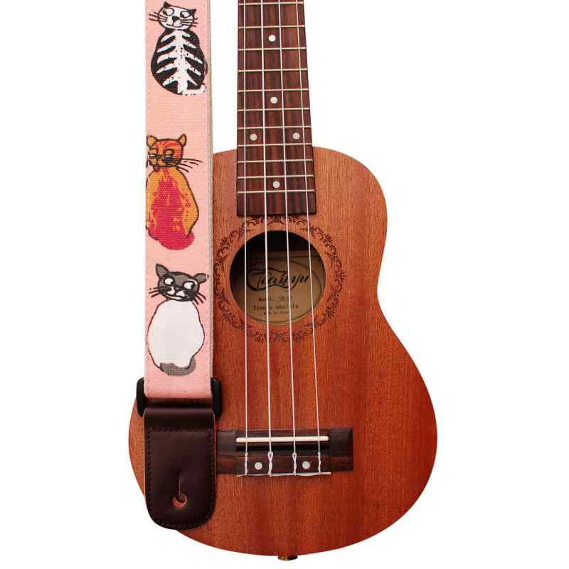 MUSICFIRST®「MISS CAT」ソフトコットンウクレレストラップウクレレショルダーストラップ (MISS CAT)
