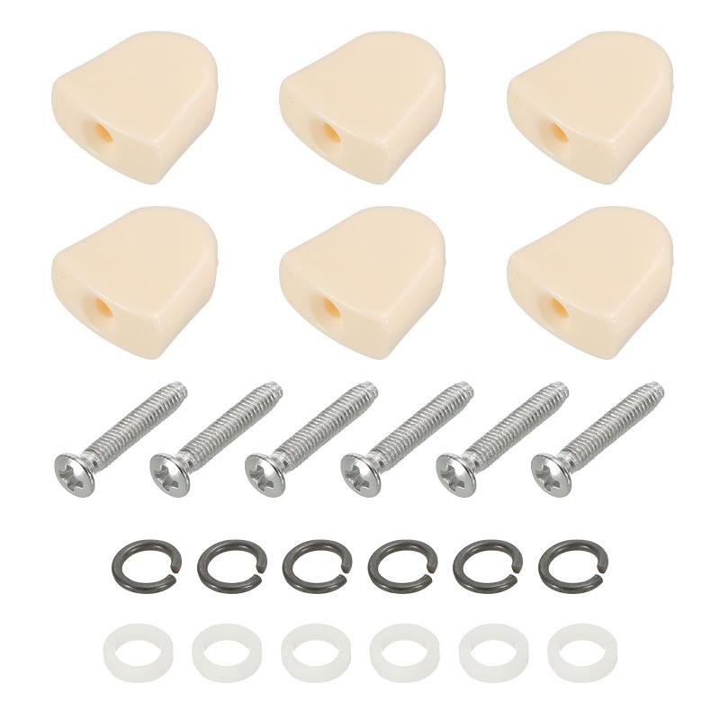 乐天商城 - PATIKIL ギターチューニングネイルボタンヘッド 台形 アクリルボタン エレキ フォーク アコースティックギター用 6ネジ12フェルール付き