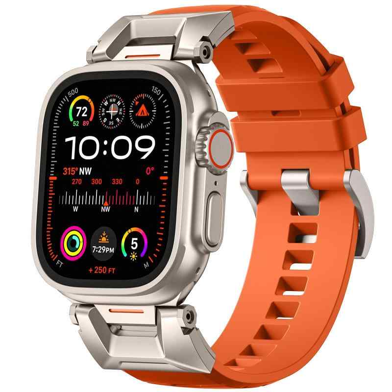 Rakuten - [Bandletic] アップルウォッチ用10 バンド 2024新型 - アップルウォッチ用 バンド スポーツ FKM フッ素ゴム 柔らかい 通気 シリコン 防水 Compatible with ultra2/ultra 49mm Series 10/9