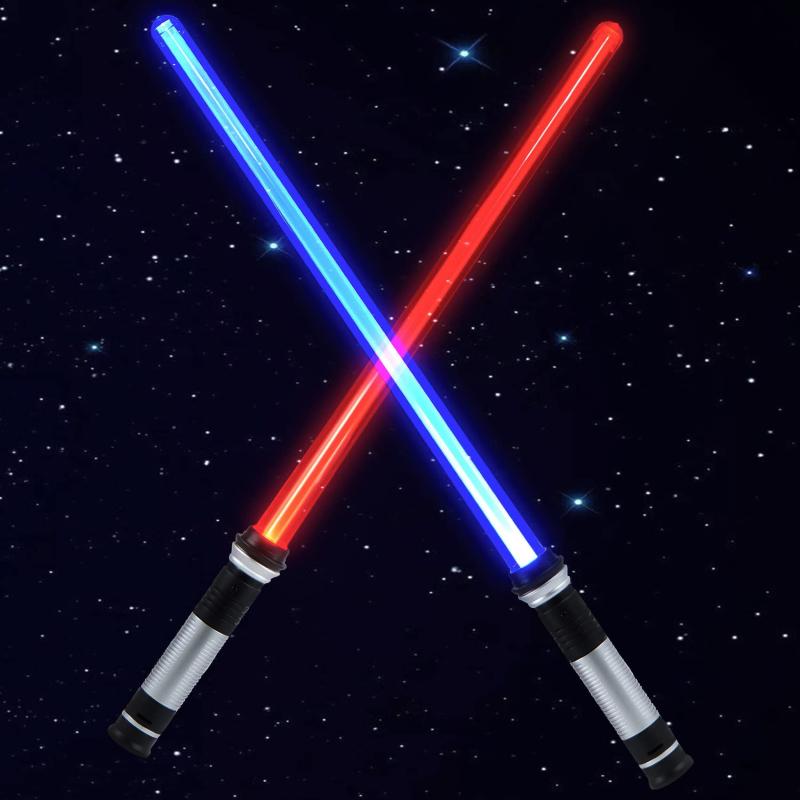 乐天商城 - LED ライトセーバー 2本セット 光るおもちゃ 光る刀 光る剣 コスプレ 伸縮式 合体可能 7色 光るソード カラーチェンジ led パーティーグッズ