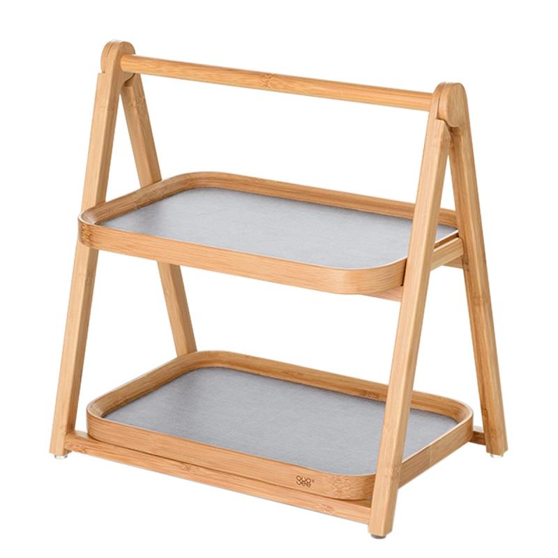 GUDEE グディ 収納ラック 折りたたみ 2段 オープンラック おしゃれ 棚 ラック シェルフ ディスプレイラック 収納 木製 竹 GudeeLife ALFA