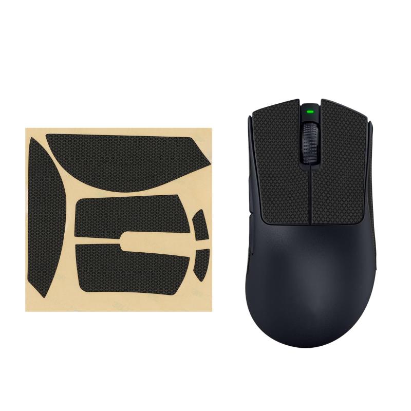 kwmobile マウスグリップ Razer DeathAdder V3 Pro対応 グリップテープ - 滑り止め カット済 厚さ0.5mm 白色