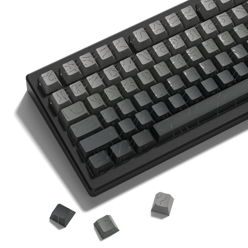 キーキャップ 133キー Womier ダブルショット 等高線4.0 PBT 光透過 キーキャップ サイド彫刻 Cherry プロファイル メカニカルキーボード用