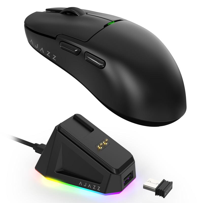 A.JAZZ X ATTACK SHARK AJ159P ゲーミングマウス56g超軽量 ワイヤレス2.4G/USB TYPE-C コスパマウス PAW3395センサー26000DPI DIY 持ち運びに便利 左右対称人間工学 PC/Mac対応 ゲーミング