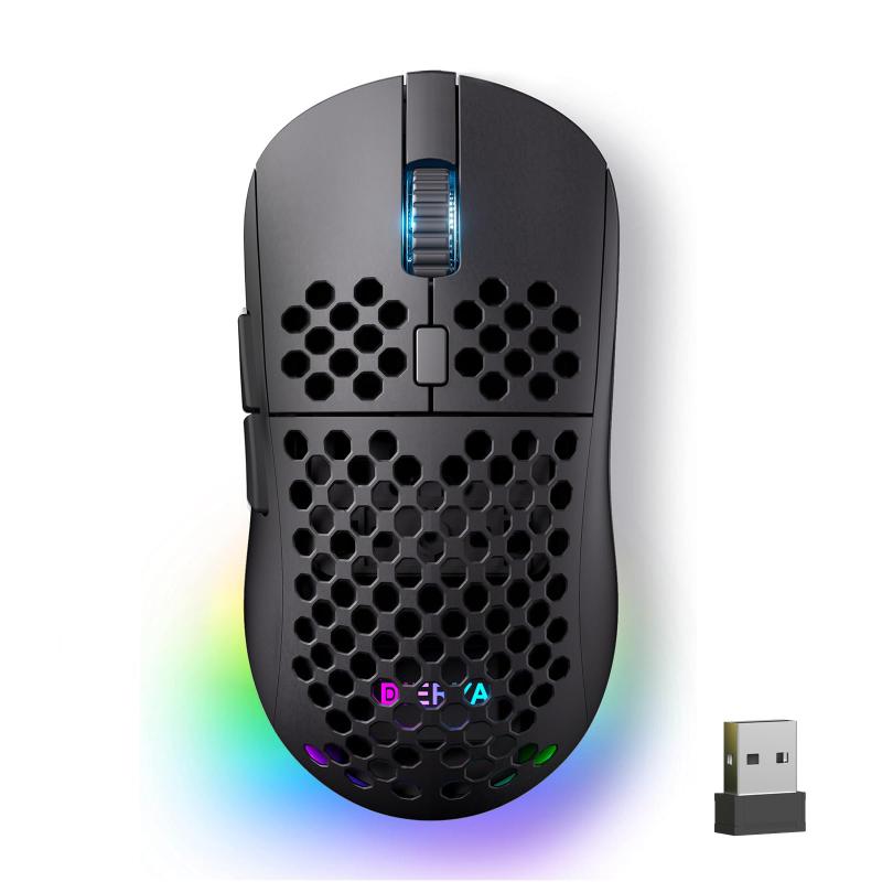 DIERYA Falcon M1 ワイヤレスゲーミングマウス 24000DPI 180時間駆動 超軽量90g 6ボタンカスタマイズ RGB 2.4G/BT5.2/USB-C 有線 ホワイト