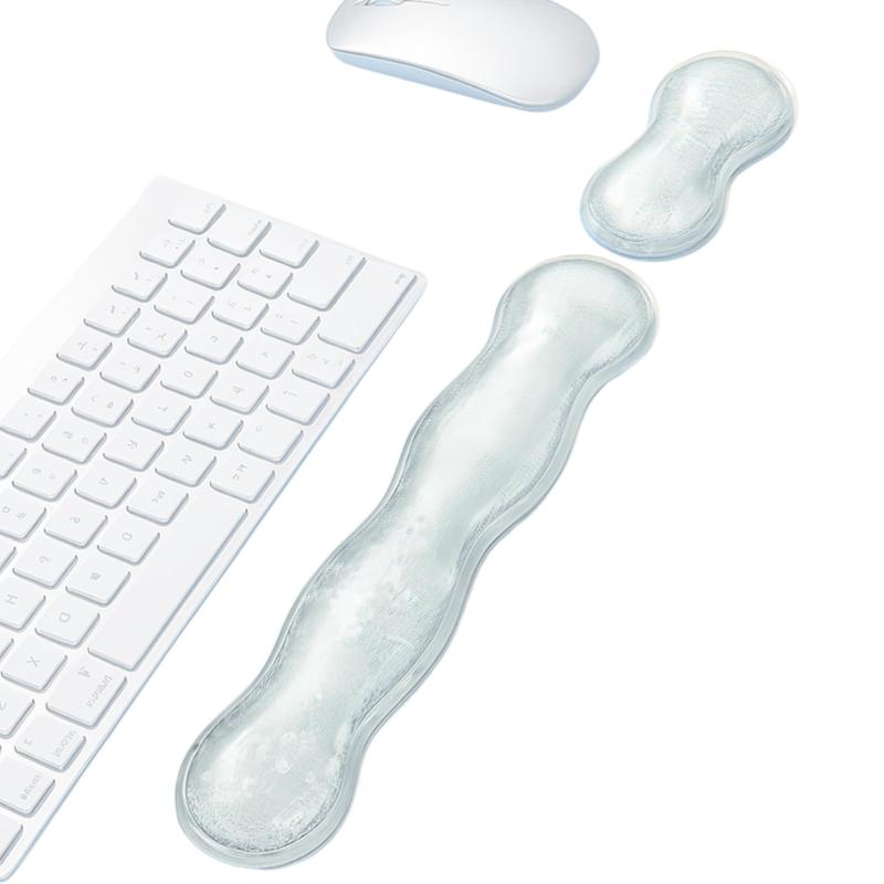 レタヤ キーボードパッド 手首 キーボードレスト＆ マウスレスト セット クッション かわいい シリコンゲル 涼感