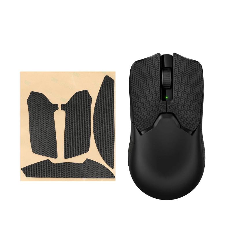 kwmobile マウスグリップ Razer Viper V2 Pro対応 グリップテープ - 滑り止め カット済 厚さ0.5mm 黒色