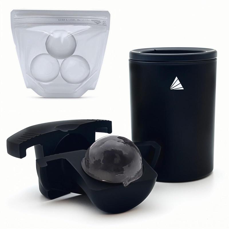 Rakuten - Amber Ark クリスタルアイスメーカー 透明氷製氷器 丸型氷1個 氷サイズ6cm 省スペース本体 20時間製氷 氷保存袋付
