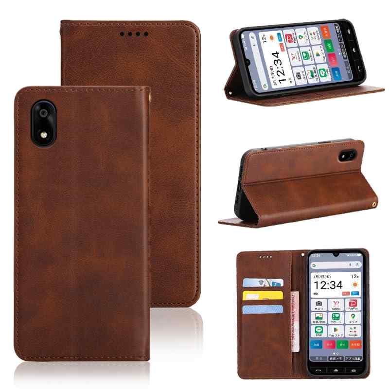 GRATIQUE MIEIの適用 かんたんスマホ4 A402ZT ケース 手帳型 手帳型ケース スマホケース カバー 手帳型 PUレザー カード収納 財布型 耐衝撃 ケース マグネット スタンド機能付き 5色(適用 かんたんスマホ4 a402ZT｜アングル2