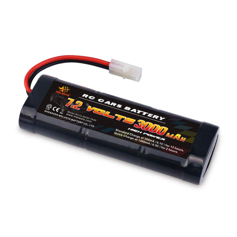 Melasta 7.2Vラジコン用バッテリー Ni-MH ニッケル水素 ハイパワー電池 6セル バッテリーパック ホビーバッテリー互换 RCレーシングカー ボートトラック 飛行機 多種類のRCカーに適用