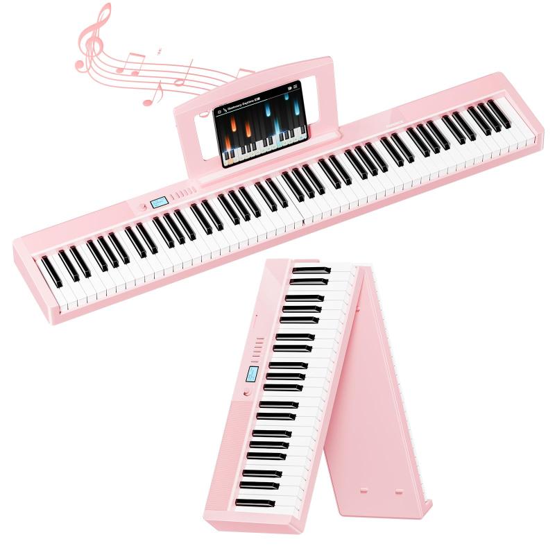 TERENCE 電子ピアノ 折り畳み 88鍵タッチレスポンス鍵盤 5Wデュアルスピーカー MIDI対応