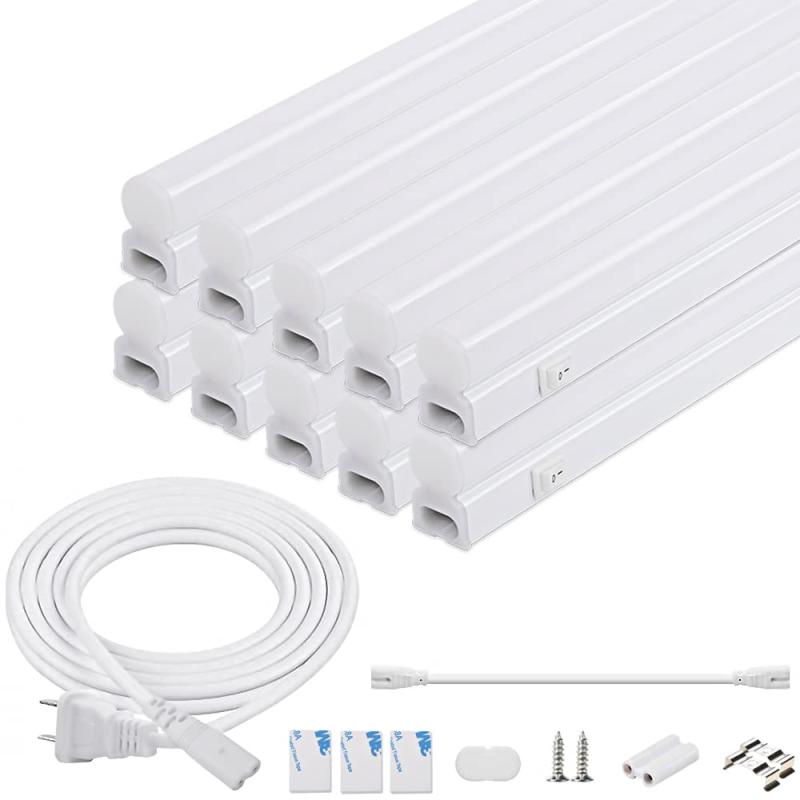 Rakuten - LEDライト スイッチ付器具一体型LED蛍光灯 40W形 昼光色6000K 2500ルーメン 配線工事不要 T5 直管蛍光灯 AC電源コード2m 連結コード付属 倉庫 工場 天井照明
