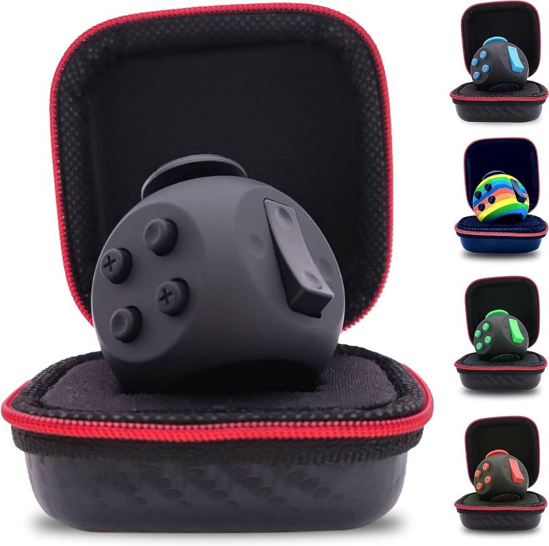 Rakuten - PILPOC theFube Fidget Cube - Premium Quality Fidget Cube Ball with Exclusive Protective Case, Stress Relief Toy (Black & Bl