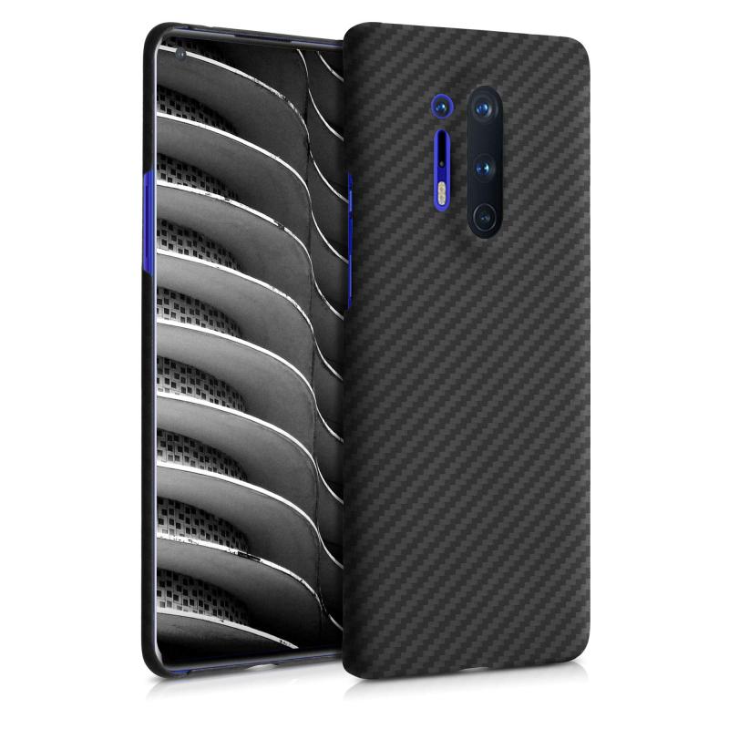 kalibri OnePlus 8 Pro対応 ケース - アラミド 頑丈 超薄 スマホケース 保護 黒色マット