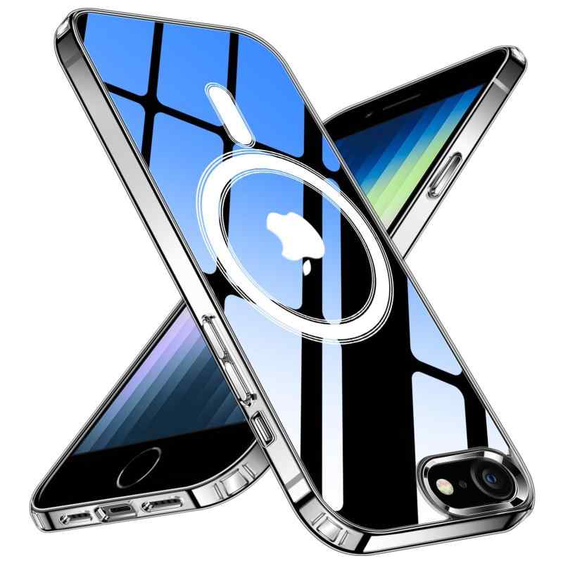 Rakuten - TMUJWS iPhone SE3 用ケース/iPhone SE2 用ケース/iPhone 8・7 用ケース Magnetic対応 クリア 耐衝撃 衝撃吸収 マグネット搭載 米軍MIL規格 全面保護カバー アイフォンse3/se2/8/7 用ケース 透明