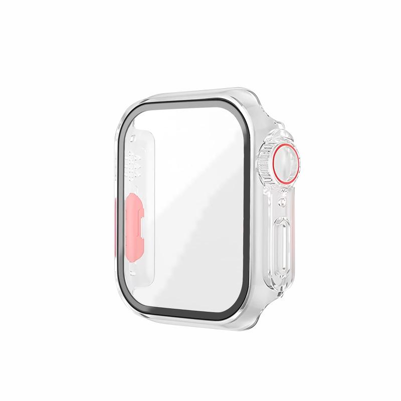 Apple Watch Ultra風カバー アップルウォッチ ケース 日本製 Dragontrail® 強化ガラス 9H硬度 光沢 指紋防止 飛散防止 PCフレーム 耐衝撃 軽量 Ultra外観 Series 8/7/6/5/4 SE/SE2 対応 保護