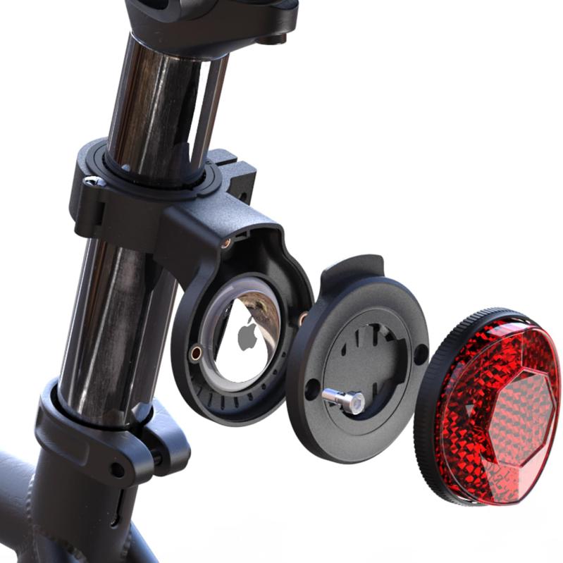 Airtag 自転車 マウント、隠し 盗難防止 エアタグバイク GPSトラッカー リフレクターホルダー、盗難 対策 AirTagケース 自転車 エアタグホルダー マウンテンバイク、電動バイク、スクーターに