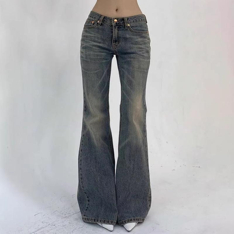 ・カテゴリ: デニムパンツ・主な素材: 牛仔綿（綿 70%～80%、ポリエステル 30%～50%）・スタイル: ストリートカジュアル・パンツ丈: 九分丈・ウエスト: ハイウエスト・厚み: 常規・デザイン要素: ポケット・カラー展開: ブルー・サイズ展開: S、M、L、XL・パンツの形状: ブーツカット・適応体型: 骨格ウェーブ・伸縮性: 微弾・加工: ウォッシュ加工: 水洗