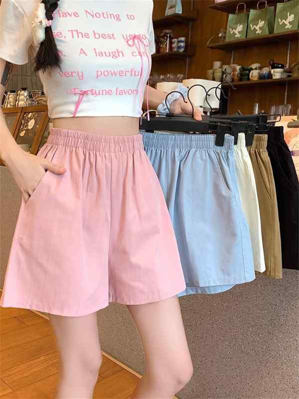 ・カテゴリ: カジュアルパンツ・スタイル: ストレート、ワイドパンツ・主な素材: 綿100%・ウエスト: ハイウエスト・デザイン: ポケット、切り替え・カラー展開: ピンク、ブラック、オフホワイト、カーキ、ブルー・サイズ展開: S、M、L、XL、2XL、3XL、4XL・性別: 女性