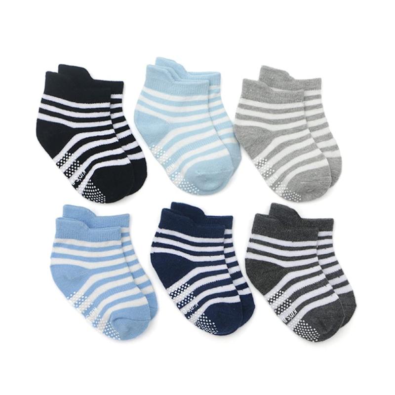 Rakuten - [WuTu] ベビーソックス 滑り止め付き 子供靴下 0-8歳 10cm-16cm 6足セット カラーバリエーション 赤ちゃん 男の子 女の子 快適 無地 ルームソックス キッズ