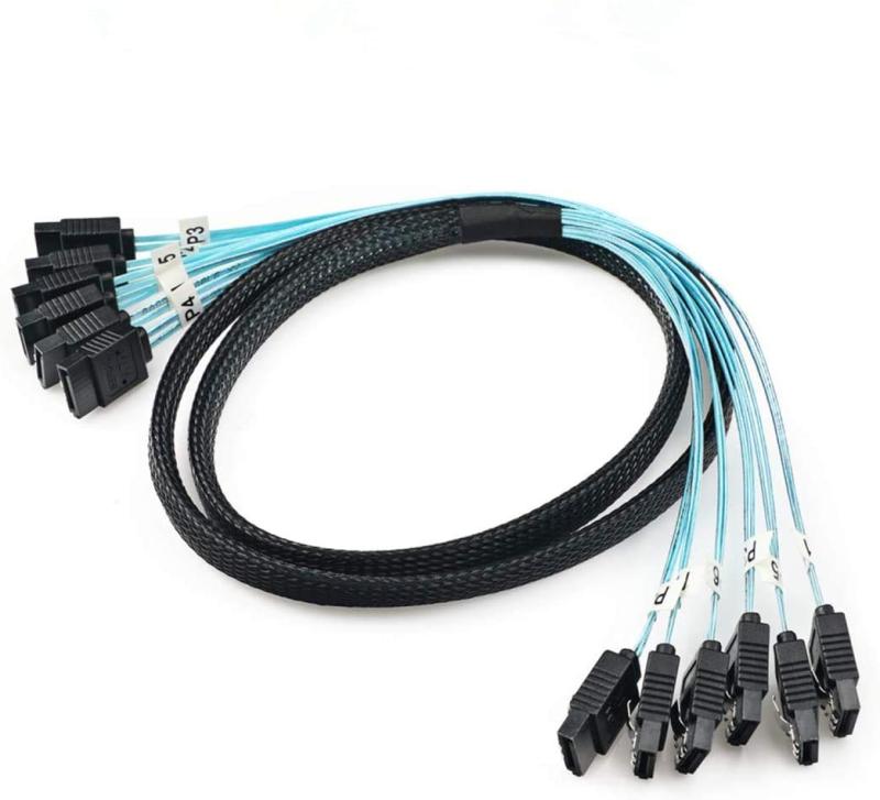 Rakuten - CableDeconn高速6個/セットSata 3 SATAケーブルSASケーブル6Gbpsサーバー1M用