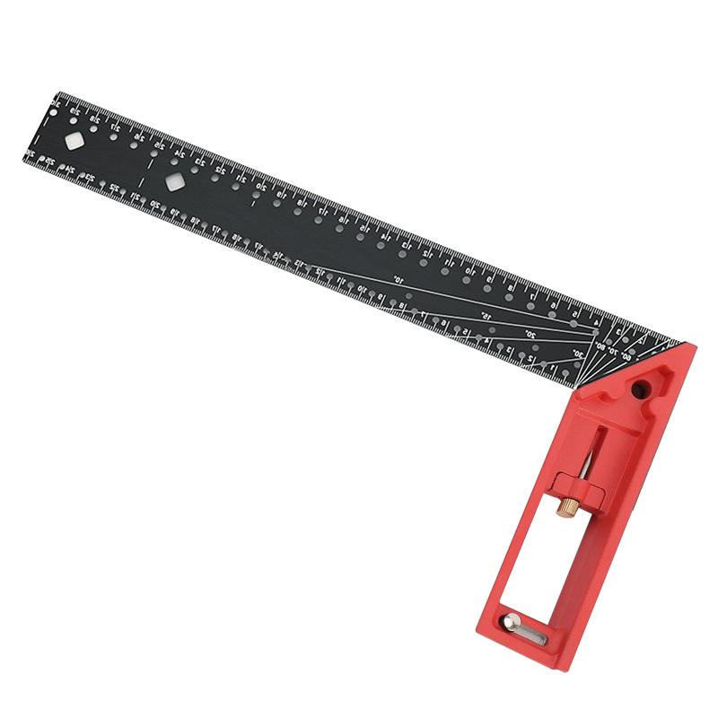 CMD マルチ角度測定 直角定規 30cm 2025新しいプロ用 測定ツール アルミニウム合金 45° 90° 多機能 角度定規 木工用 描画用 直角ガイド