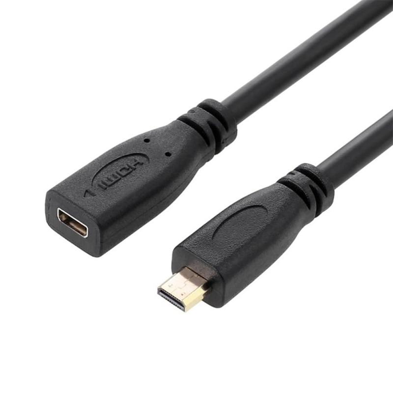 Rakuten - NFHK 4K タイプ D マイクロ HDMI 1.4 男性 90 度 HDMI 女性延長ケーブル DV MP4 カメラ DC ラップトップ用