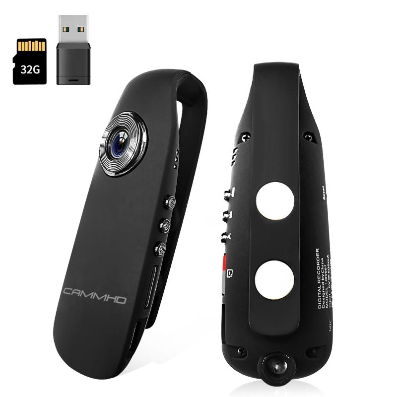 Rakuten - CAMMHD 64GB ボディカメラ 1080P 560mAh 3〜7時間働く 130°広角 ワンクリックビデオ録画 録音 写真撮影 ループ録画 磁気クリップカメラ 個人の安全保護 サイクリング ハイキング 旅行 商談 会議 E3