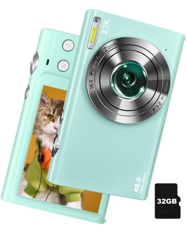 デジタルカメラ デジカメ 4400万画素 2.7K動画撮影 固定焦点 タイムラプス スロー...