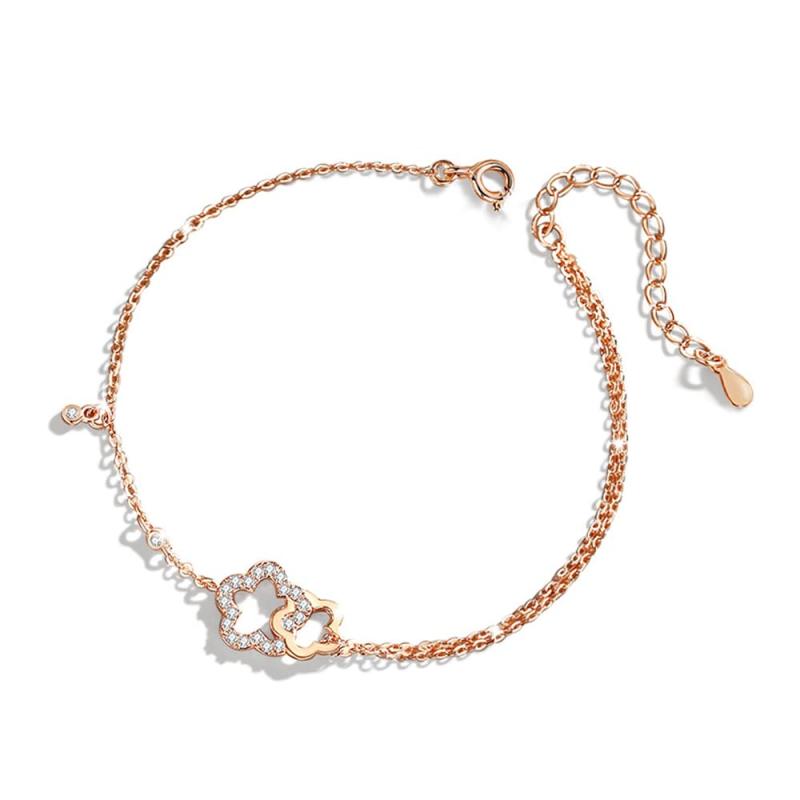 桜 ブレスレット レディース 高級 ジルコニア 18K 18金 レディース ブレスレット 人気 ジュエリー 専用ボックス付き