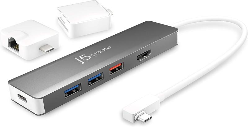 j5create 9イン1 USB-Cハブ - SuperSpeed+ Gen 2 Type Cアダプター イーサネット、microSD/SD 4.0、4K HDMI出力 2*USB A &amp; 1*Type-C 10Gbps高速データ転送、PD 1