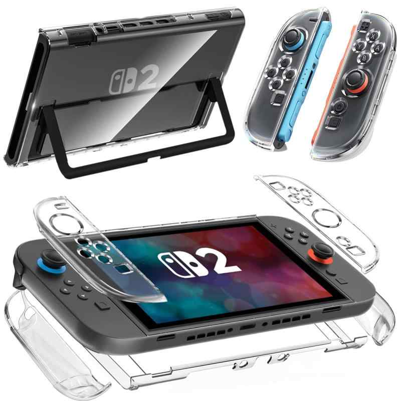 Nintendo Switch 2 カバー クリア [ONETIAOLONG] スイッチ2 ケース PC素材製 分体式設計 着脱簡単 黄変防止 薄型軽量設計 超耐衝撃 指紋防止 傷防止 保護カバー Switch 2 (2025) 対応(クリア)