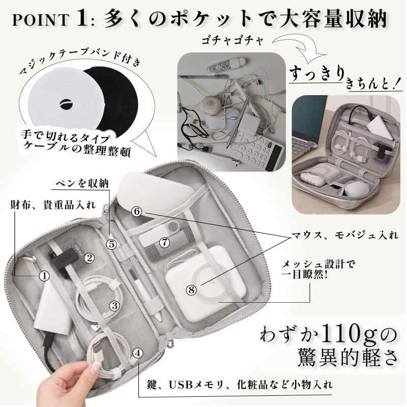 Senteria ガジェットポーチ ガジェットケース 小さめ ツールポーチ マジックバンド付き コンパクト 防水 衝撃吸収 保護 軽量 ケーブル 小物 収納 化粧 工具入れ メッシュ ポーチ 可愛い おしゃ putera-10165330 GRATIQUE MIEI サンプル画像3