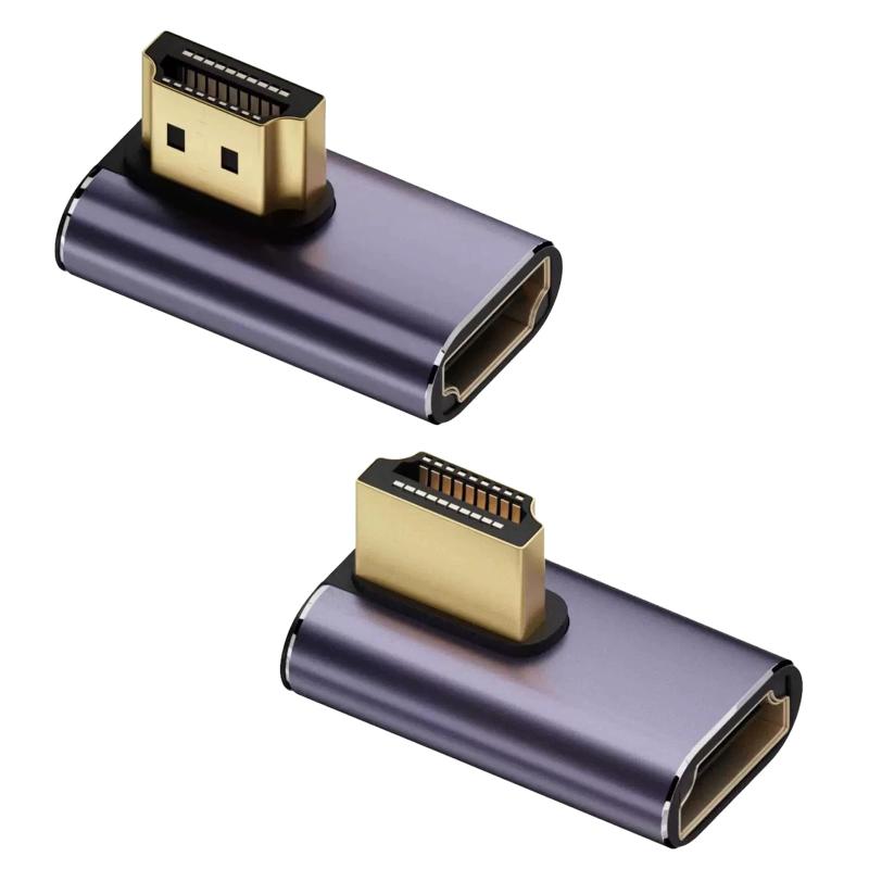Aquafix HDMIアダプター 2個セット L型変換アダプタ HDMI2.1オスtoメスアダプター 48Gbps アダプタ 左向き右向き 90° ミドルベント 8K@60Hz 4K@120Hz テレビ/HDR/プロジェクター/ノートパソコン/ディスプレイ/PS4用（L型）