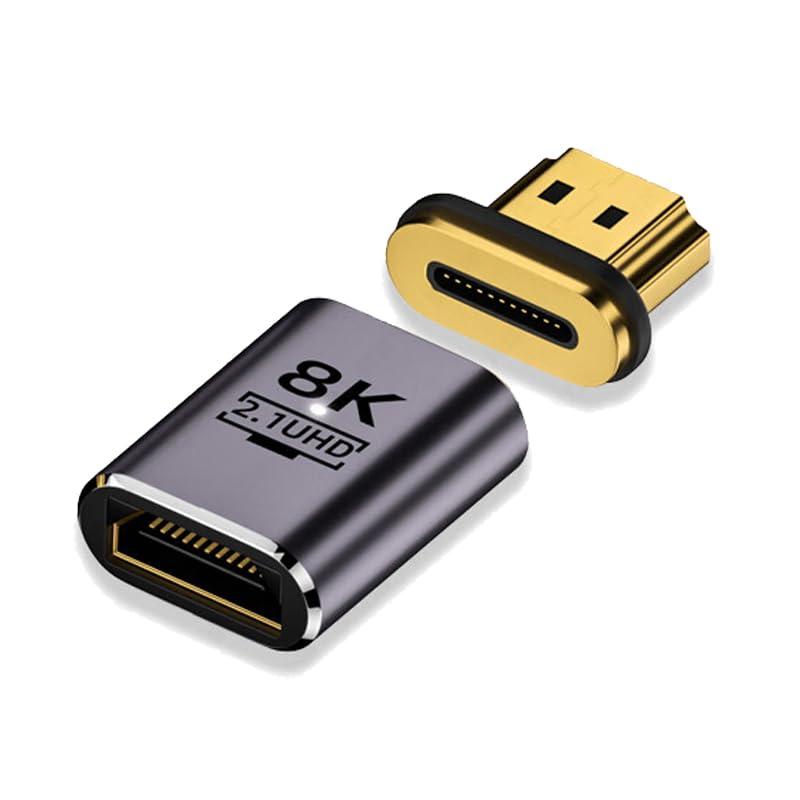 Sisyphy HDMI マグネット 変換 アダプタ【8K@60Hz対応、HDMI2.1互換 4K@120Hz映像出力】磁気 着脱式マグネットコネクタ、ノートPC/ゲーム機/テレビ用